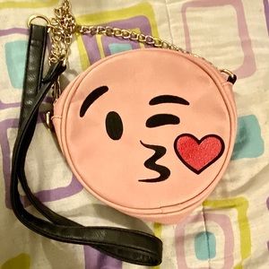 Olivia Miller Pink Kissing Emoji Bag